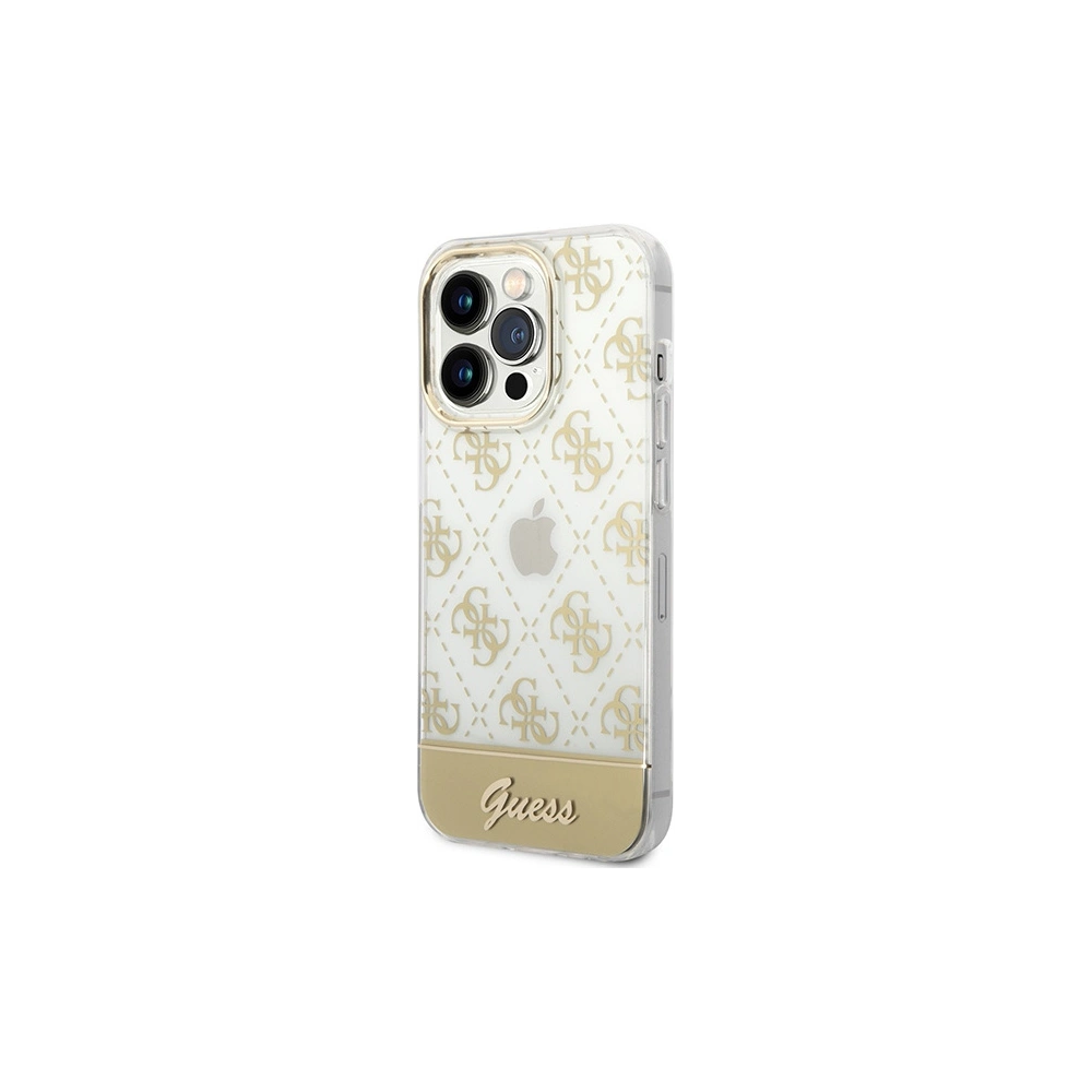 Hurtownia GSM - Etui Guess GUHCP14XHG4MHG Apple iPhone 14 Pro Max arany/hardcase 4G Mintázat Script - GUE2026 - {ean13} - Hurt