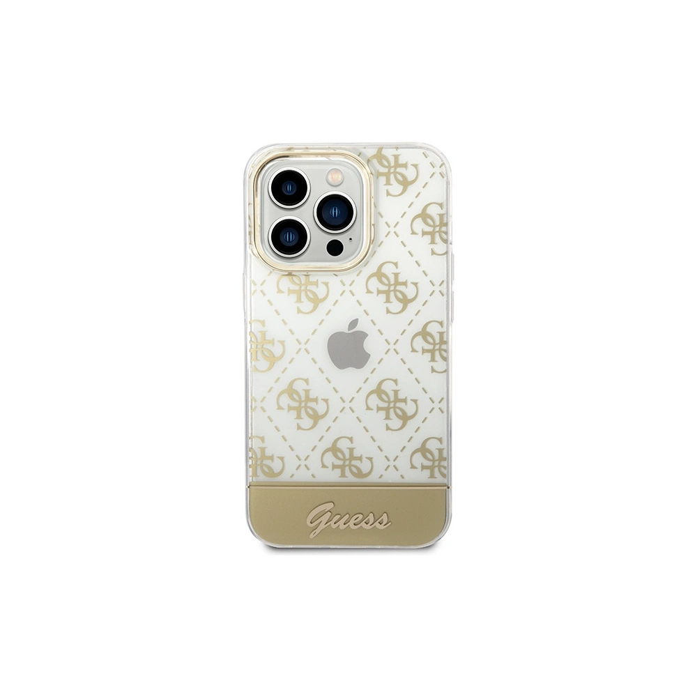 Hurtownia GSM - Etui Guess GUHCP14XHG4MHG Apple iPhone 14 Pro Max arany/hardcase 4G Mintázat Script - GUE2026 - {ean13} - Hurt