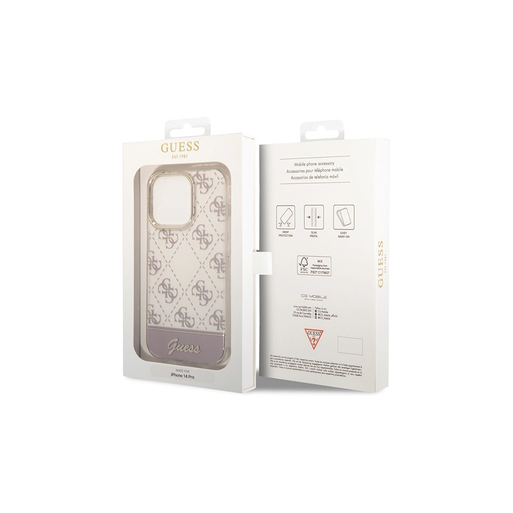 Hurtownia GSM - Case Guess GUHCP14XHG4MHP Apple iPhone 14 Pro Max rosa/pink hardcase 4G Pattern Script - GUE2027 - {ean13} - Hurt
