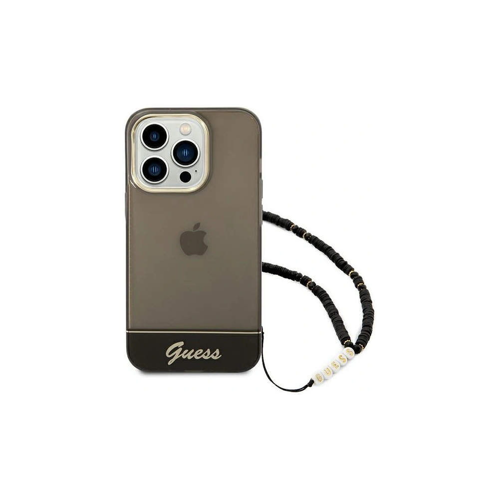 Hurtownia GSM - Etui Guess GUHCP14XHGCOHK Apple iPhone 14 Pro Max fekete/black hardcase Átlátszó gyöngy szíj - GUE2029 - {ean13} - Hurt