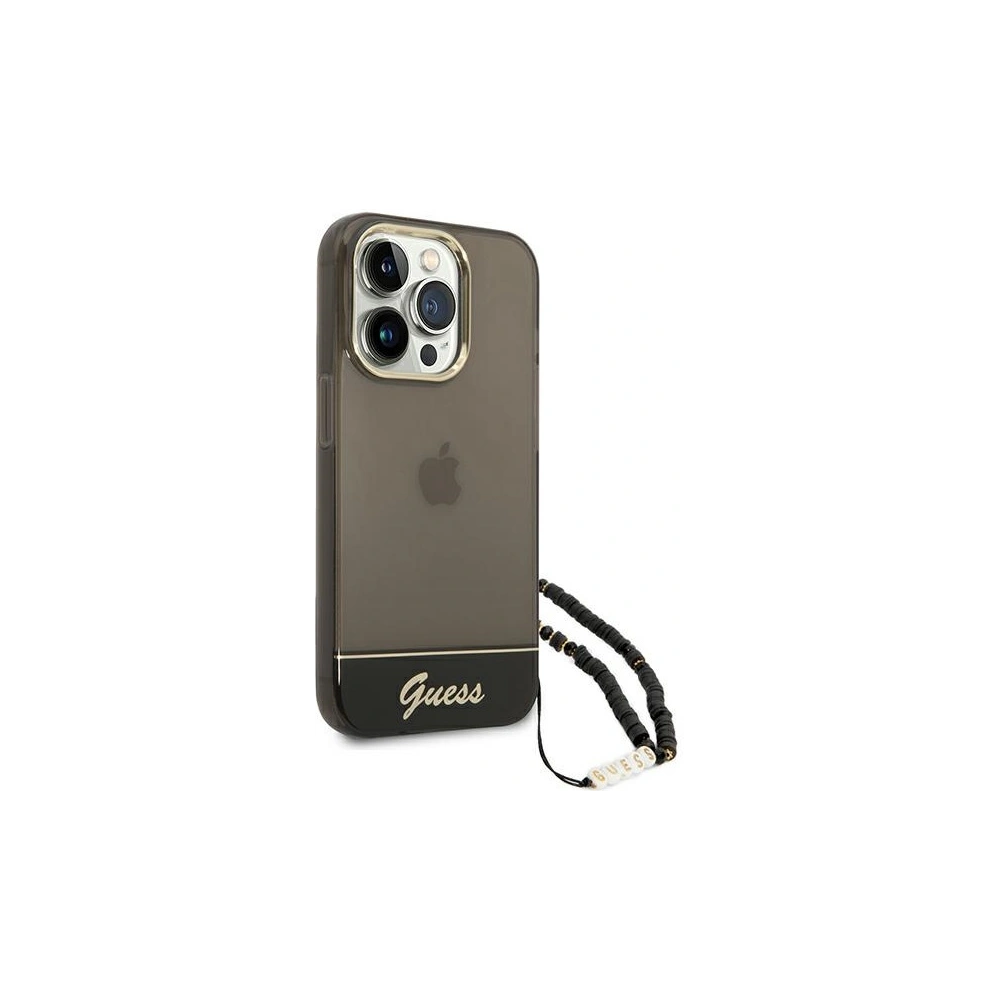 Hurtownia GSM - Case Guess GUHCP14XHGCOHK für Apple iPhone 14 Pro Max schwarz/hardcase Translucent Pearl Strap - GUE2029 - {ean13} - Hurt