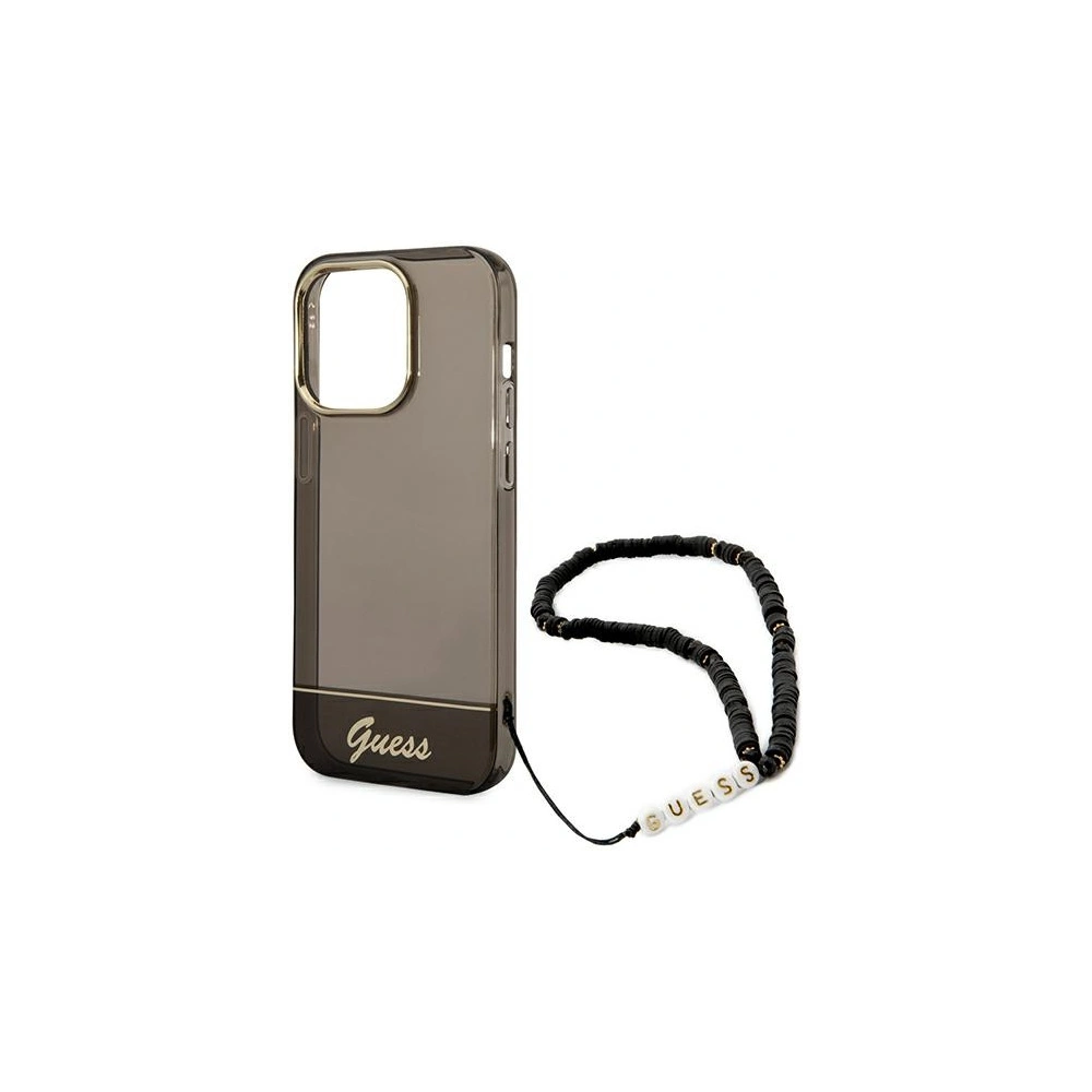 Hurtownia GSM - Etui Guess GUHCP14XHGCOHK Apple iPhone 14 Pro Max fekete/black hardcase Átlátszó gyöngy szíj - GUE2029 - {ean13} - Hurt