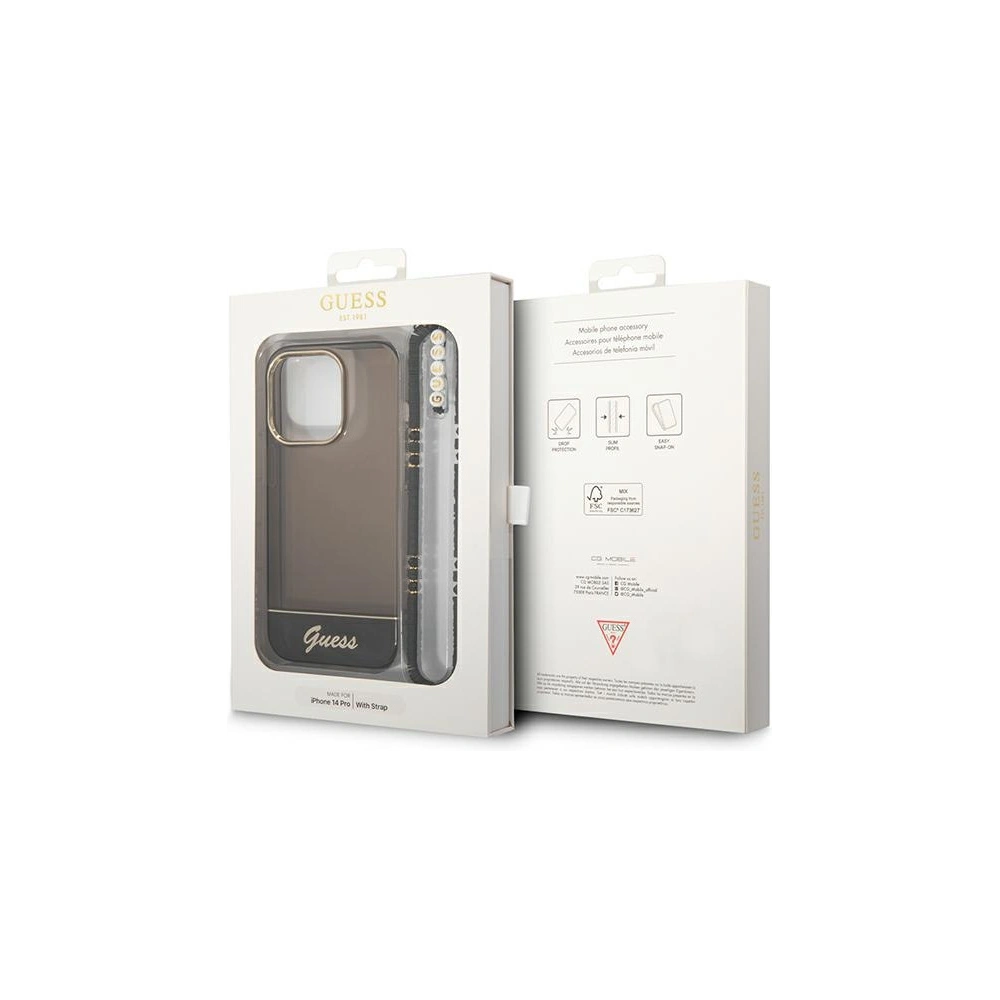 Hurtownia GSM - Etui Guess GUHCP14XHGCOHK Apple iPhone 14 Pro Max fekete/black hardcase Átlátszó gyöngy szíj - GUE2029 - {ean13} - Hurt