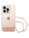 Wholesale Guess GUHCP14XHGCOHP Apple iPhone 14 Pro Max pink hardcase Translucent Pearl Strap - GUE2030 - {ean13} - Hurt