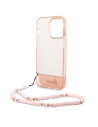 Wholesale Guess GUHCP14XHGCOHP Apple iPhone 14 Pro Max pink hardcase Translucent Pearl Strap - GUE2030 - {ean13} - Hurt