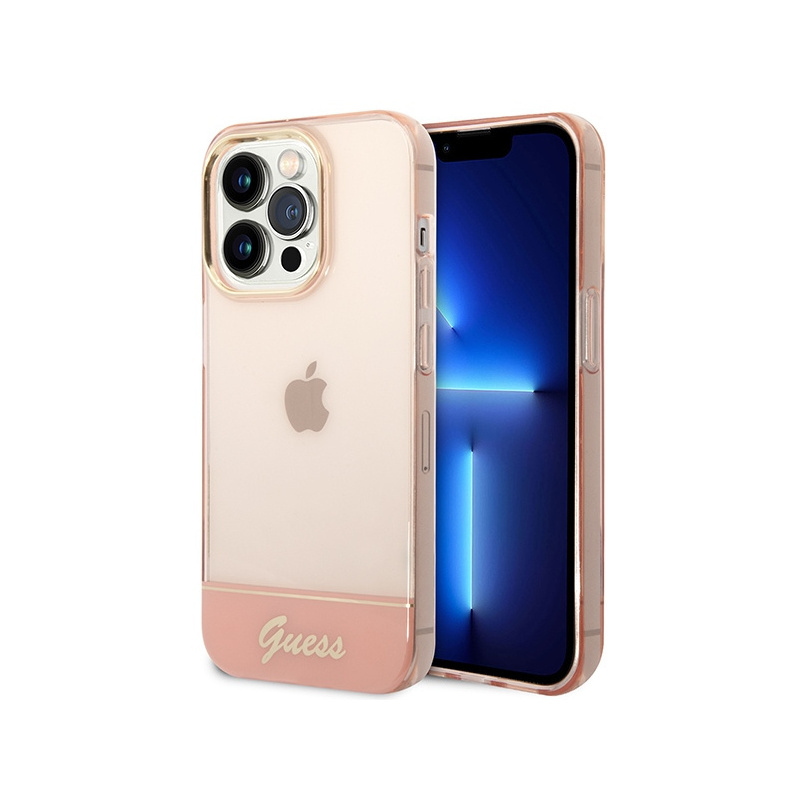 Guess Distributor - 3666339088378 - GUE2033 - Guess GUHCP14XHGCOP Apple iPhone 14 Pro Max pink hardcase Translucent - B2B homescreen