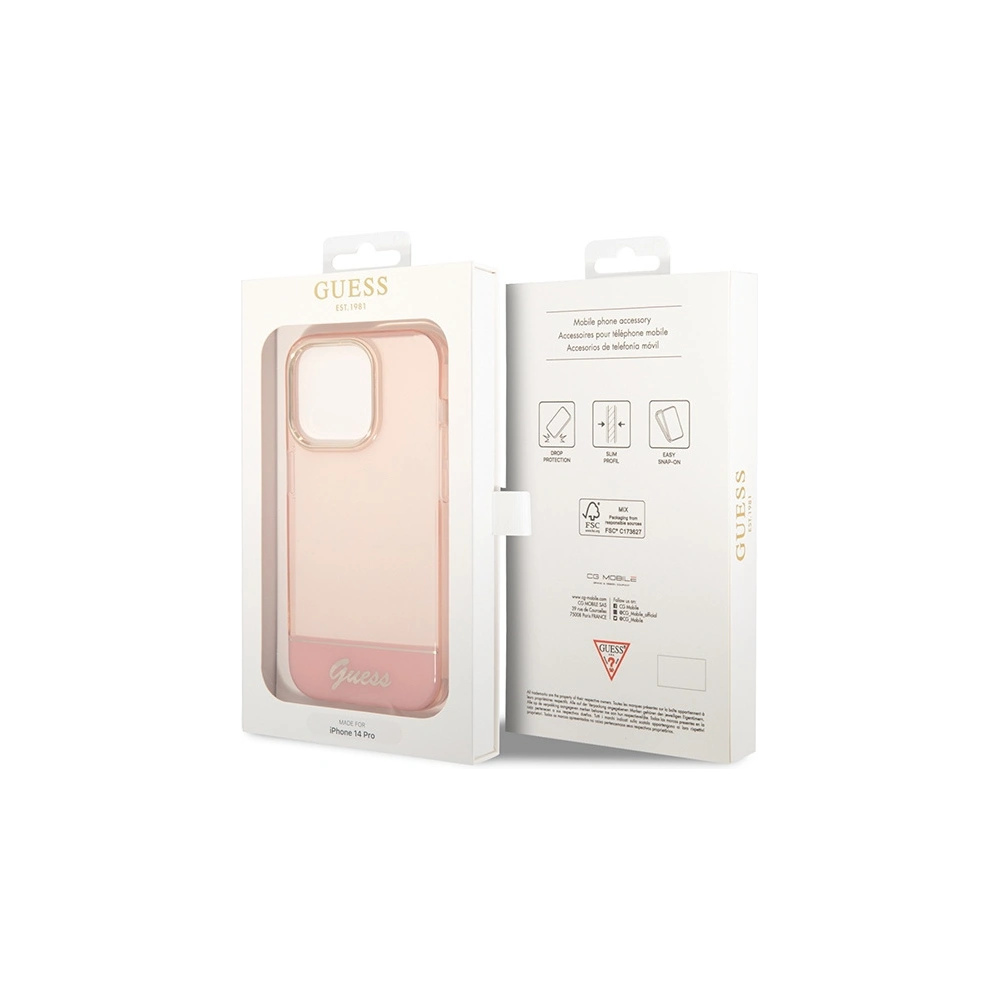Hurtownia GSM - Etui Guess GUHCP14XHGCOP Apple iPhone 14 Pro Max rózsaszín/pink kemény tok Átlátszó - GUE2033 - {ean13} - Hurt