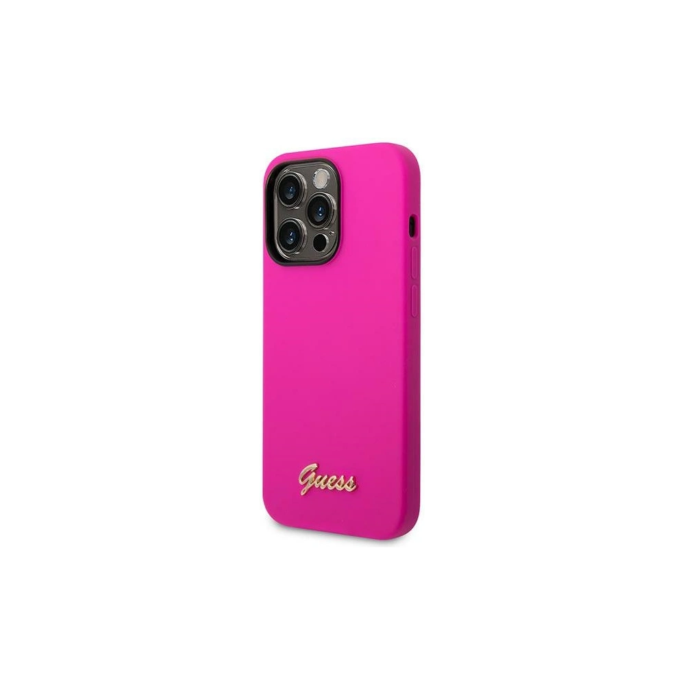 Hurtownia GSM - Etui Guess GUHCP14XSLSMF Apple iPhone 14 Pro Max fukszi/fuchsiaszínű kemény tok Szilikon Vintage Arany Logó - GUE2037 - {ean13} - Hurt