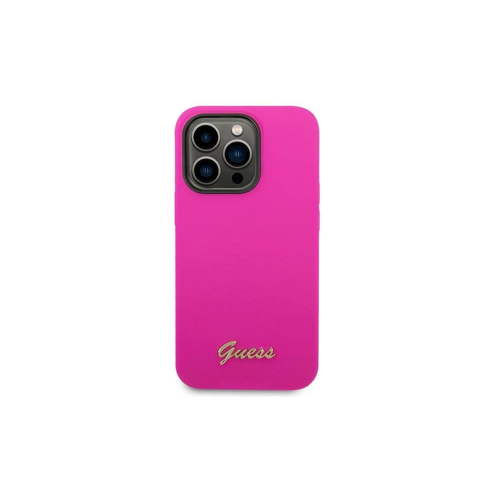 Hurtownia GSM - Etui Guess GUHCP14XSLSMF Apple iPhone 14 Pro Max fuchsie/fuksie tvrdý kryt silikonové vintage zlaté logo - GUE2037 - {ean13} - Hurt