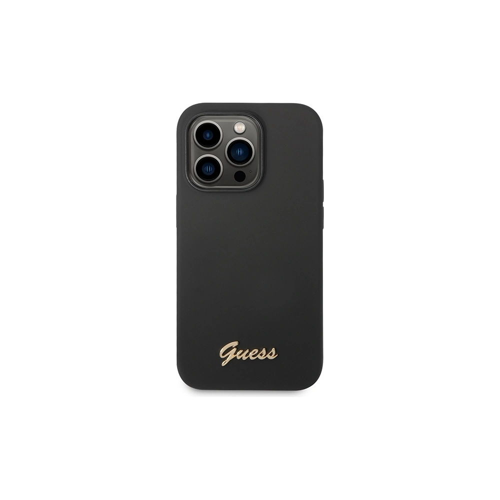 Hurtownia GSM - Case Guess GUHCP14XSLSMK Apple iPhone 14 Pro Max schwarz/black Hardcase Silikon Vintage Gold Logo - GUE2038 - {ean13} - Hurt