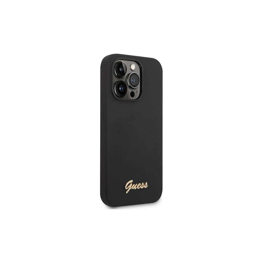 Hurtownia GSM - Case Guess GUHCP14XSLSMK Apple iPhone 14 Pro Max schwarz/black Hardcase Silikon Vintage Gold Logo - GUE2038 - {ean13} - Hurt