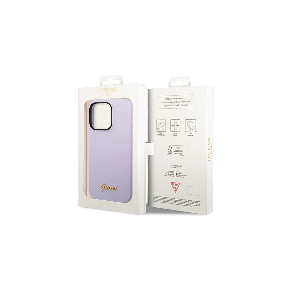 Hurtownia GSM - Etui Guess GUHCP14XSLSMU Apple iPhone 14 Pro Max fialová/purple tvrdý kryt silikon Vintage Gold Logo - GUE2039 - {ean13} - Hurt