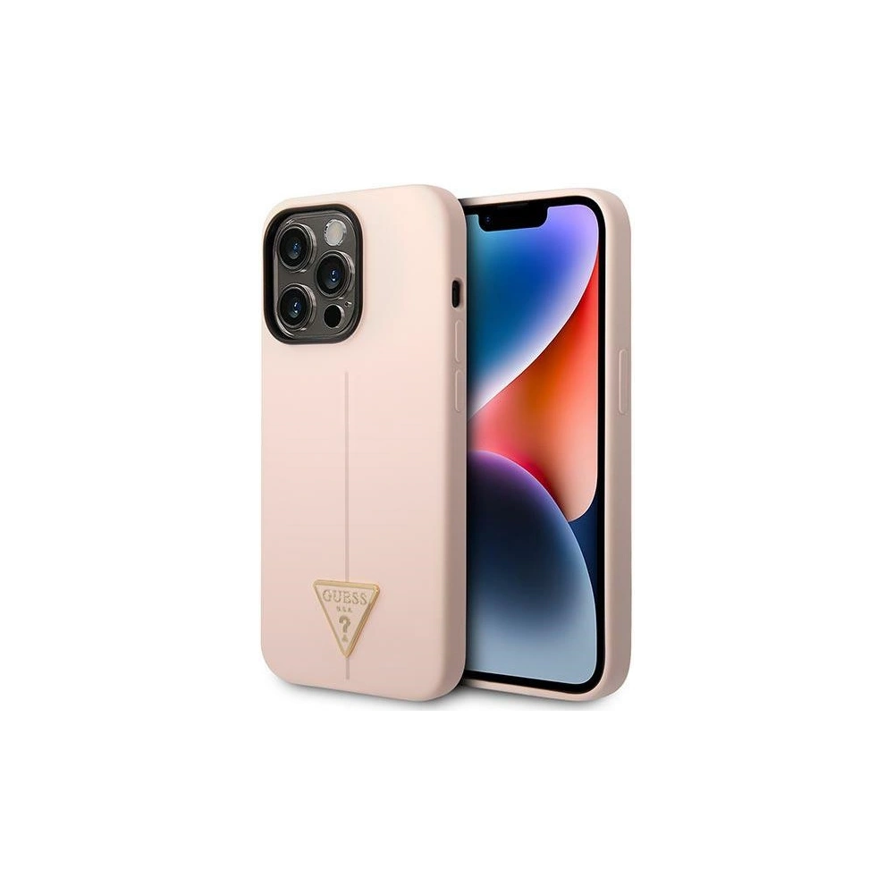 Hurtownia GSM - Etui Guess GUHCP14XSLTGP Apple iPhone 14 Pro Max růžový/pink hardcase Silicone Triangle - GUE2041 - {ean13} - Hurt