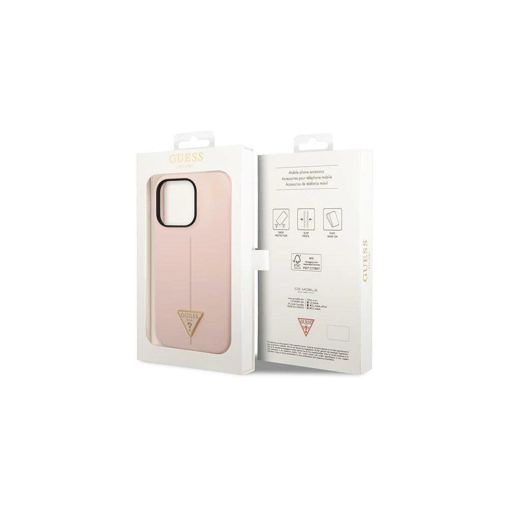 Hurtownia GSM - Etui Guess GUHCP14XSLTGP Apple iPhone 14 Pro Max růžový/pink hardcase Silicone Triangle - GUE2041 - {ean13} - Hurt