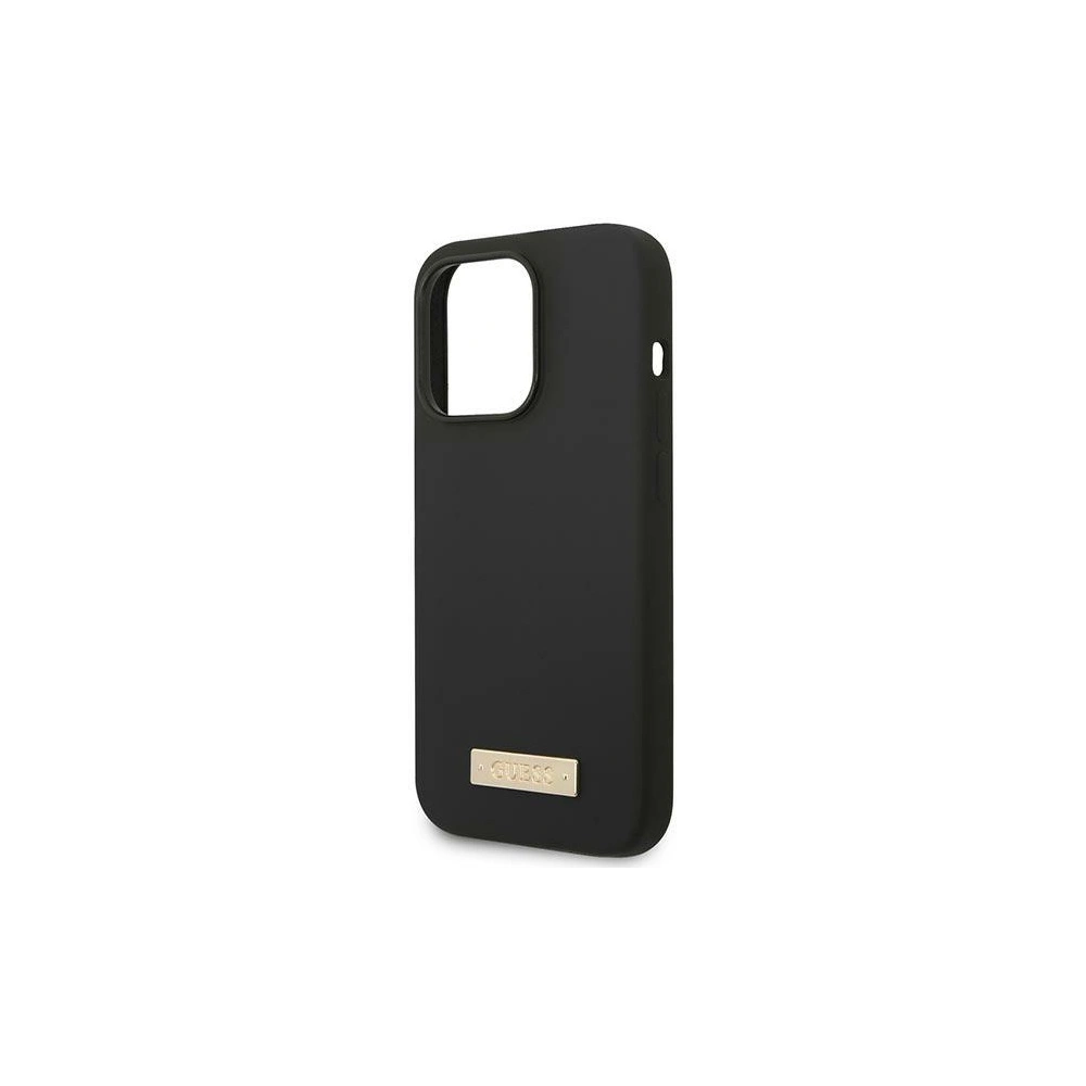 Hurtownia GSM - Etui Guess GUHMP14LSBPLK Apple iPhone 14 Pro negru/black hard case Silicone Logo Plate MagSafe - GUE2043 - {ean13} - Hurt