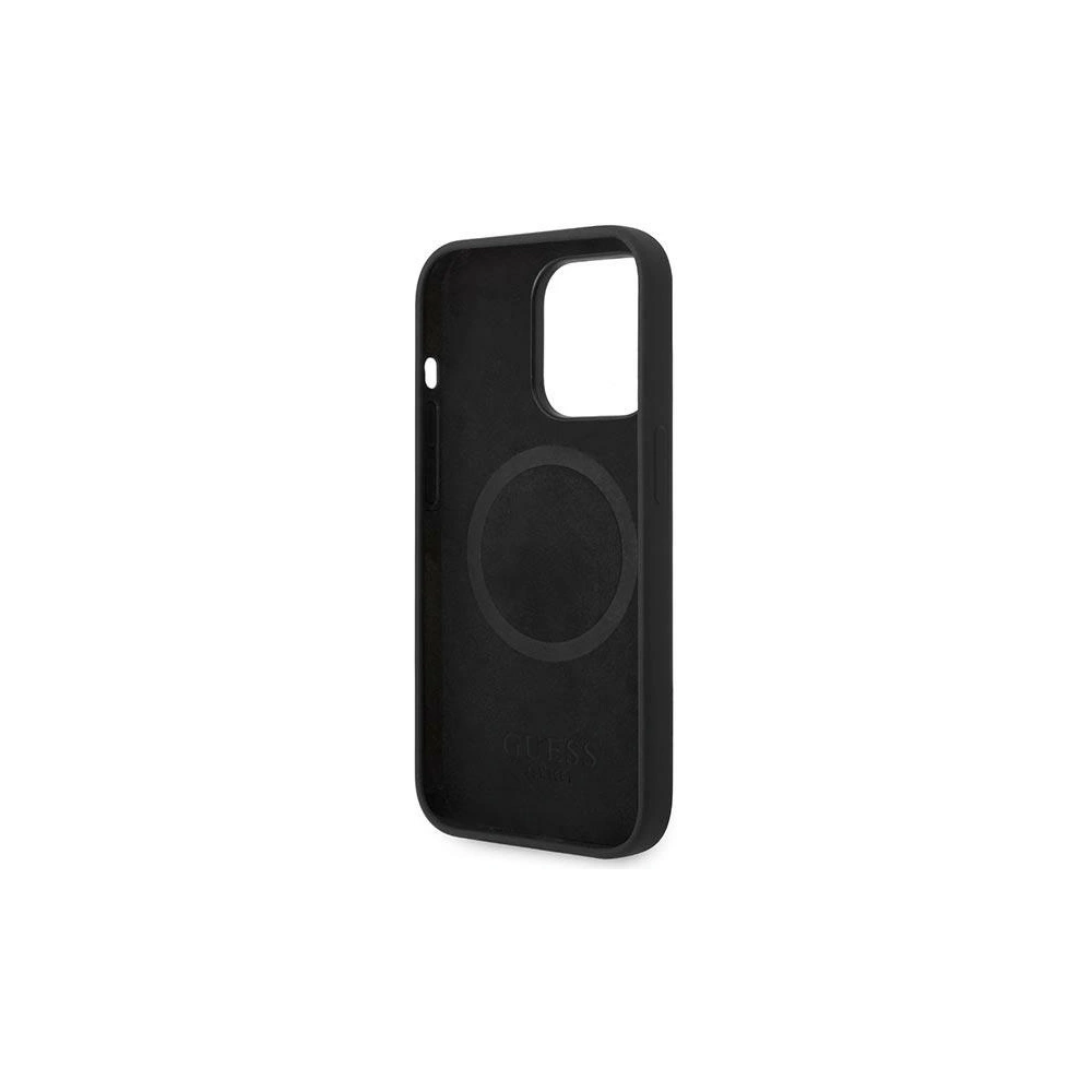 Hurtownia GSM - Etui Guess GUHMP14LSBPLK Apple iPhone 14 Pro negru/black hard case Silicone Logo Plate MagSafe - GUE2043 - {ean13} - Hurt