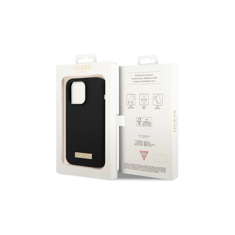 Hurtownia GSM - Case Guess GUHMP14LSBPLK Apple iPhone 14 Pro schwarz/black Hartschale Silikon Logo-Platte MagSafe - GUE2043 - {ean13} - Hurt