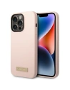 Case Guess GUHMP14LSBPLP Apple iPhone 14 Pro rosa/pink Hartschale Silikon Logo Platte MagSafe