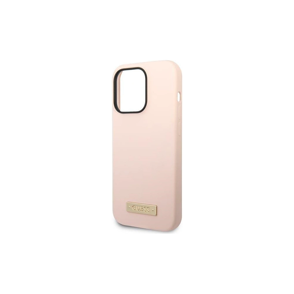Hurtownia GSM - Etui Guess GUHMP14LSBPLP Apple iPhone 14 Pro roz/roz hard case Silicone Logo Plate MagSafe - GUE2044 - {ean13} - Hurt