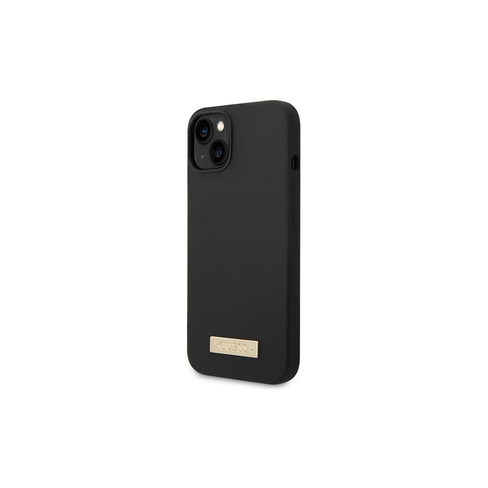 Hurtownia GSM - Etui Guess GUHMP14MSBPLK Apple iPhone 14 Plus / 15 Plus černý/black hard case Silicone Logo Plate MagSafe - GUE2045 - {ean13} - Hurt