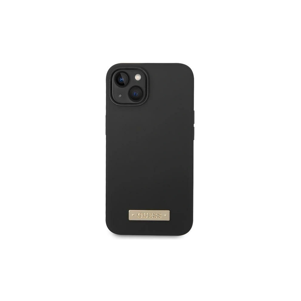 Wholesale Guess GUHMP14MSBPLK Apple iPhone 14 Plus / 15 Plus black hard case Silicone Logo Plate MagSafe - GUE2045 - {ean13} - Hurt