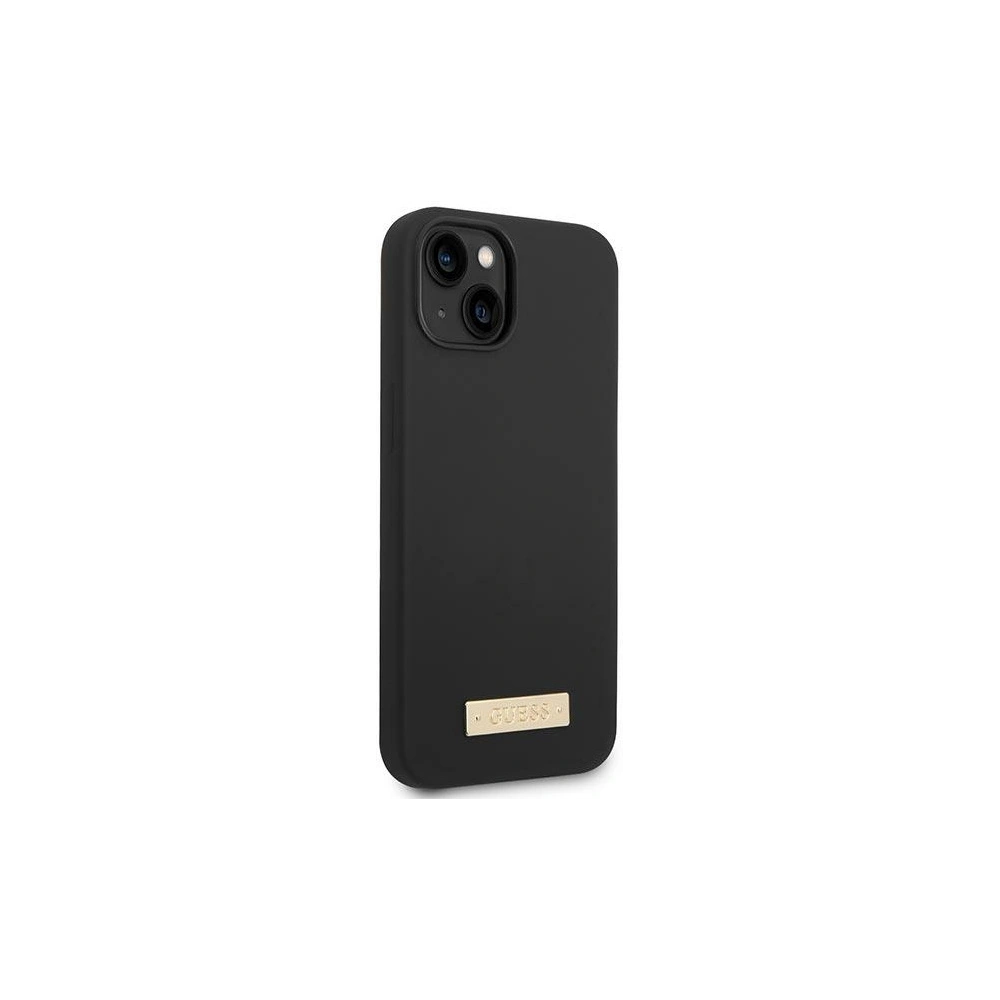 Hurtownia GSM - Etui Guess GUHMP14MSBPLK Apple iPhone 14 Plus / 15 Plus černý/black hard case Silicone Logo Plate MagSafe - GUE2045 - {ean13} - Hurt