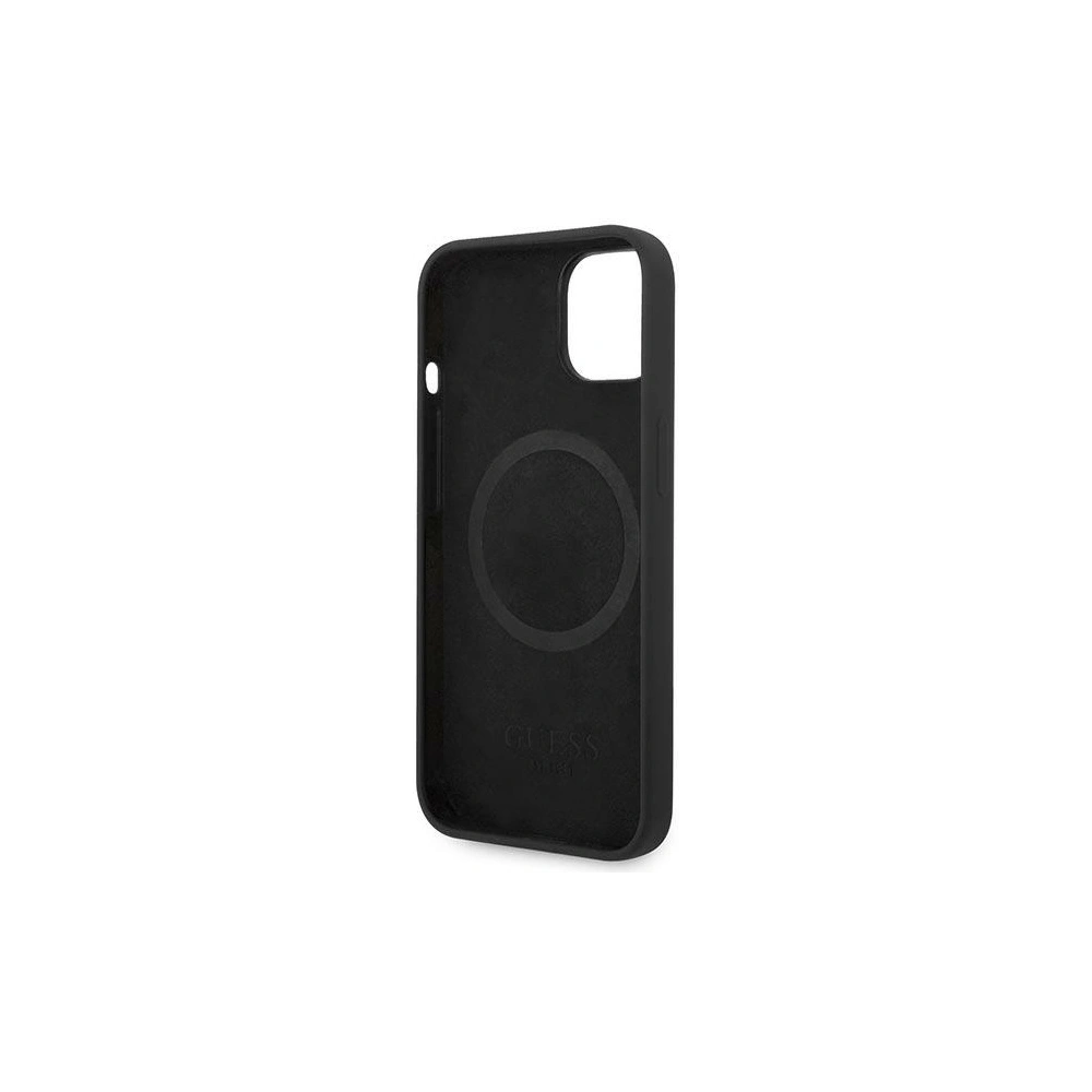 Hurtownia GSM - Etui Guess GUHMP14MSBPLK Apple iPhone 14 Plus / 15 Plus černý/black hard case Silicone Logo Plate MagSafe - GUE2045 - {ean13} - Hurt