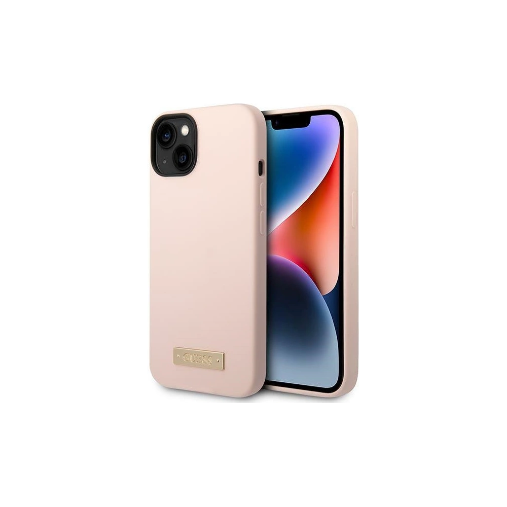 Hurtownia GSM - Case Guess GUHMP14MSBPLP Apple iPhone 14 Plus / 15 Plus rosa/pink Hartschale Silikon Logo-Platte MagSafe - GUE2046 - {ean13} - Hurt