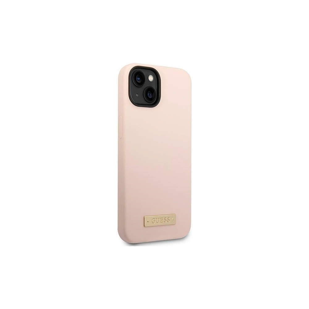 Hurtownia GSM - Case Guess GUHMP14MSBPLP Apple iPhone 14 Plus / 15 Plus rosa/pink Hartschale Silikon Logo-Platte MagSafe - GUE2046 - {ean13} - Hurt