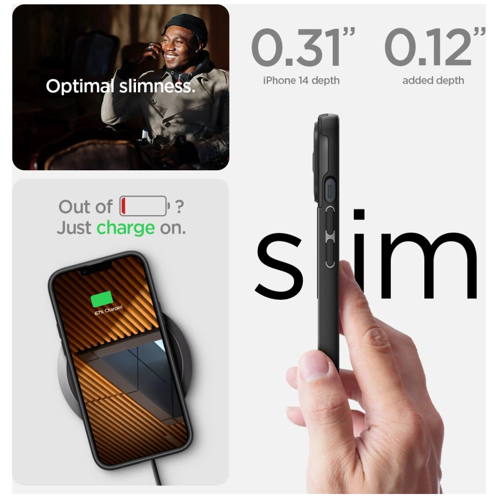 Hurtownia GSM - Case Spigen Optik Armor Mag MagSafe Apple iPhone 14 Plus / 15 Plus Schwarz - SPN2520 - {ean13} - Hurt