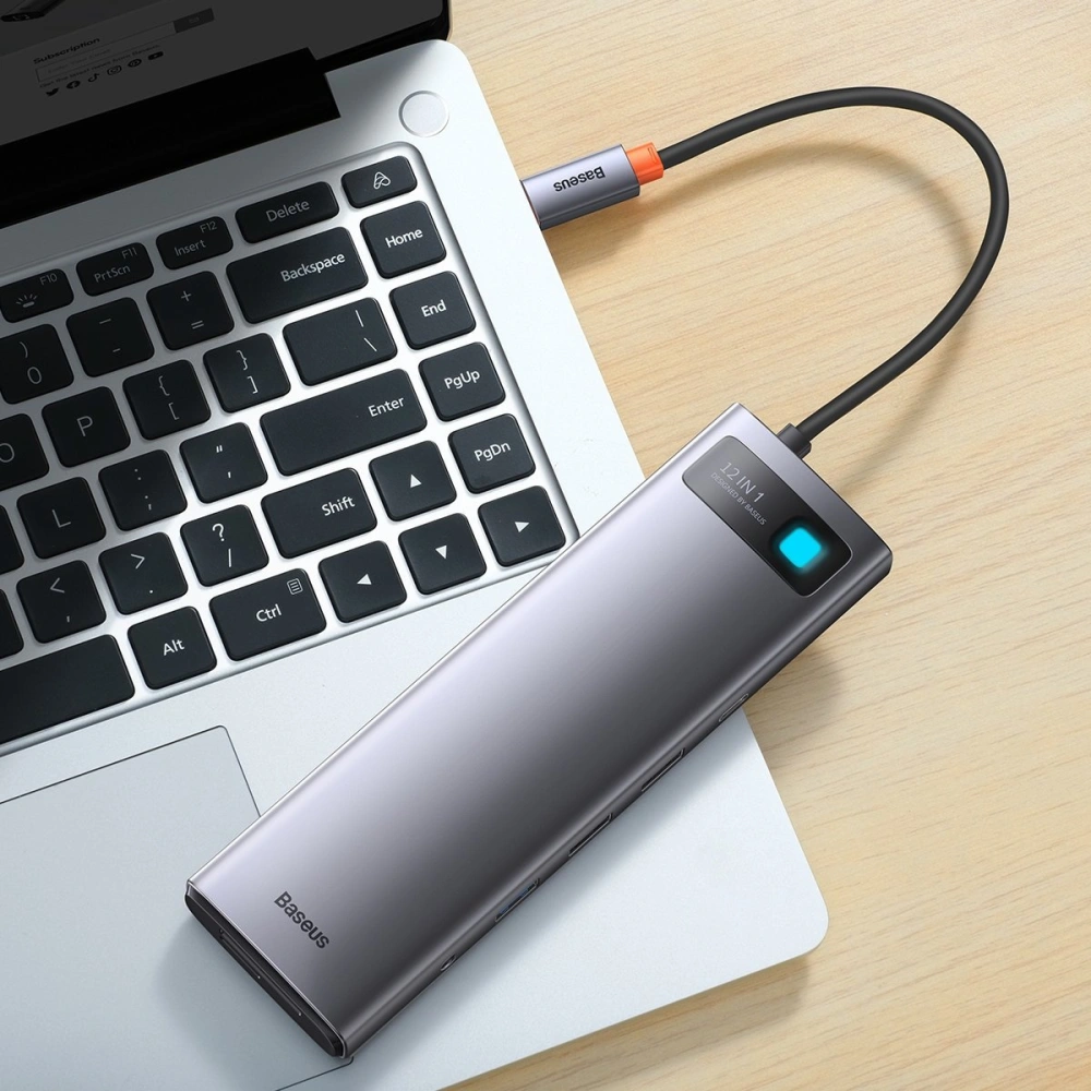 Wholesale HUB Baseus Metal Gleam USB-C 12w1 HDMI / DP / USB Type C / minijack 3.5mm / RJ45 / SD - BSU3545 - {ean13} - Hurt