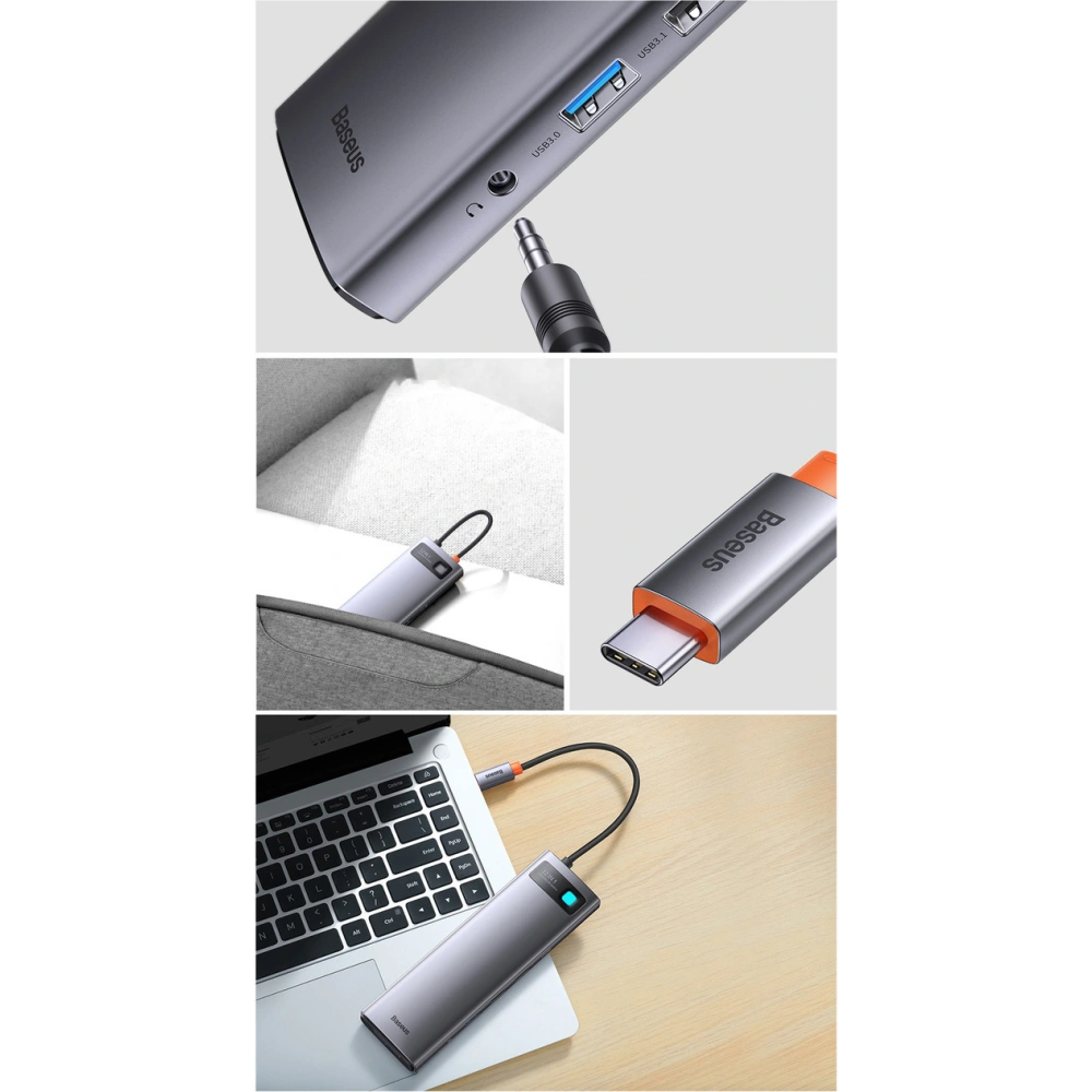 Wholesale HUB Baseus Metal Gleam USB-C 12w1 HDMI / DP / USB Type C / minijack 3.5mm / RJ45 / SD - BSU3545 - {ean13} - Hurt