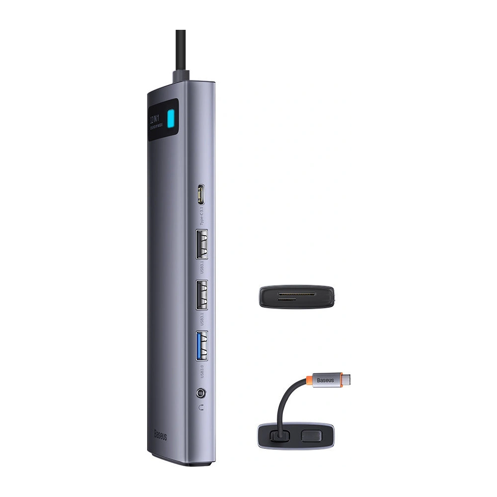 Wholesale HUB Baseus Metal Gleam USB-C 12w1 HDMI / DP / USB Type C / minijack 3.5mm / RJ45 / SD - BSU3545 - {ean13} - Hurt