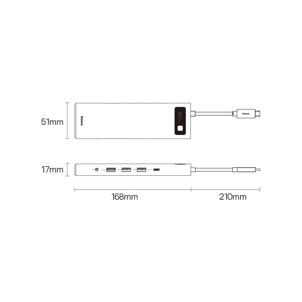 Wholesale HUB Baseus Metal Gleam USB-C 12w1 HDMI / DP / USB Type C / minijack 3.5mm / RJ45 / SD - BSU3545 - {ean13} - Hurt