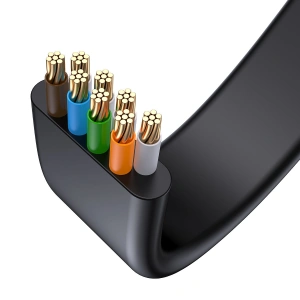 Hurtownia GSM - Lapított hálózati kábel Baseus Speed Six RJ45 1000Mbps 2m fekete - BSU3549 - {ean13} - Hurt