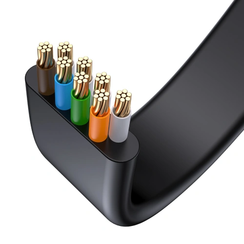 Płaski kabel sieciowy Baseus Speed Six RJ45 1000Mbps 2m czarny