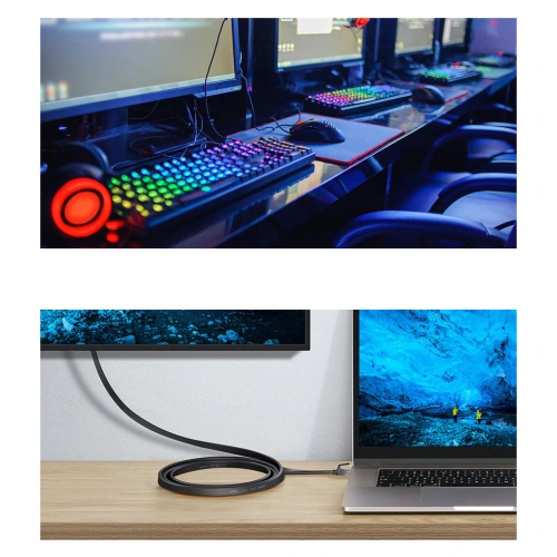 Płaski kabel sieciowy Baseus Speed Six RJ45 1000Mbps 2m czarny