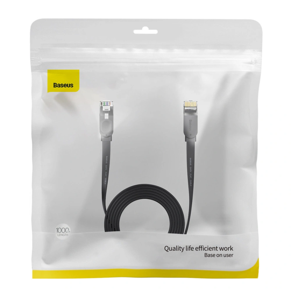 Hurtownia GSM - Flaches Netzwerkkabel Baseus Speed Six RJ45 1000Mbps 10m schwarz - BSU3550 - {ean13} - Hurt