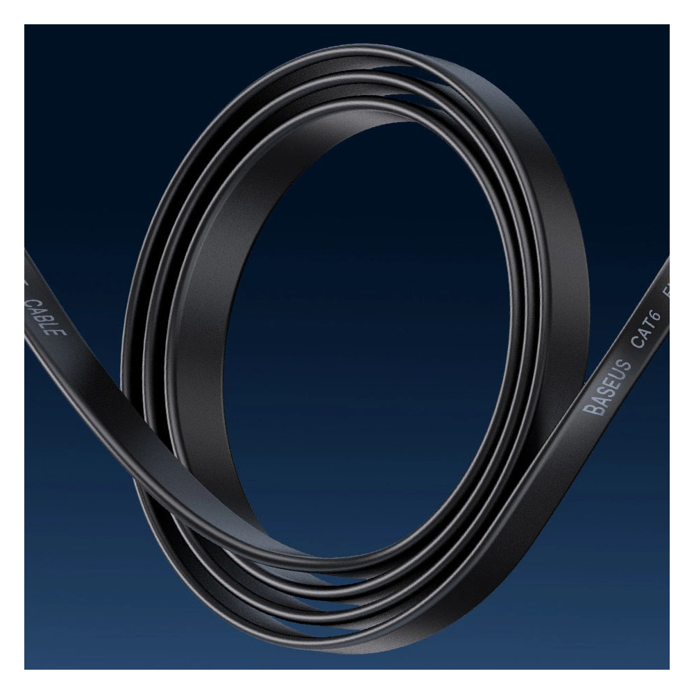 Hurtownia GSM - Flaches Netzwerkkabel Baseus Speed Six RJ45 1000Mbps 10m schwarz - BSU3550 - {ean13} - Hurt