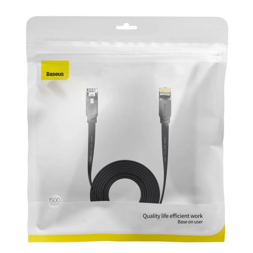 Płaski kabel sieciowy Baseus Speed Six RJ45 1000Mbps 15m czarny
