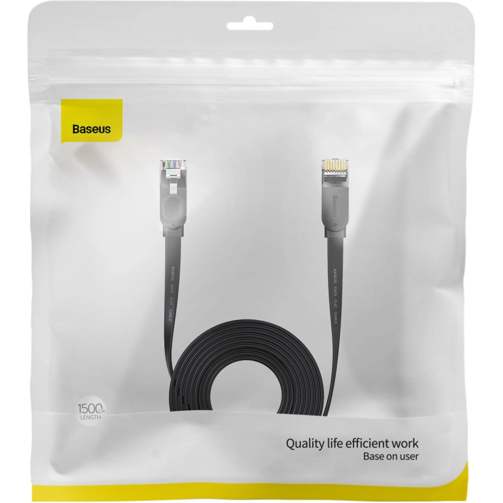 Hurtownia GSM - Cablul de rețea plat Baseus Speed Six RJ45 1000Mbps 15m negru - BSU3551 - {ean13} - Hurt