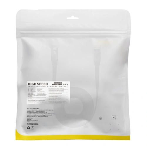 Płaski kabel sieciowy Baseus Speed Six RJ45 1000Mbps 15m czarny