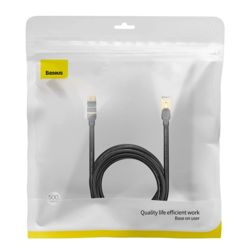 Kabel sieciowy Baseus Speed Seven RJ45 10Gbps 5m czarny