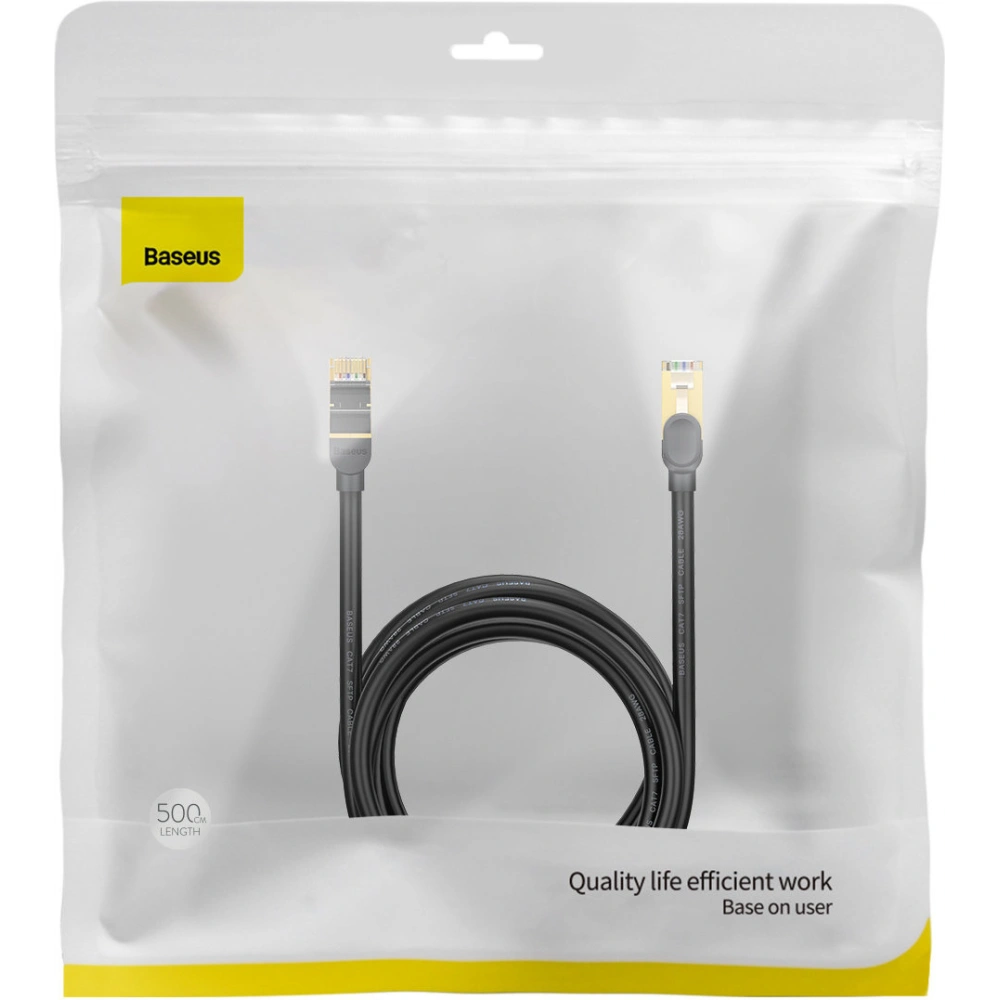 Wholesale Ethernet Cable Baseus Speed Seven RJ45 10Gbps 5m black - BSU3554 - {ean13} - Hurt