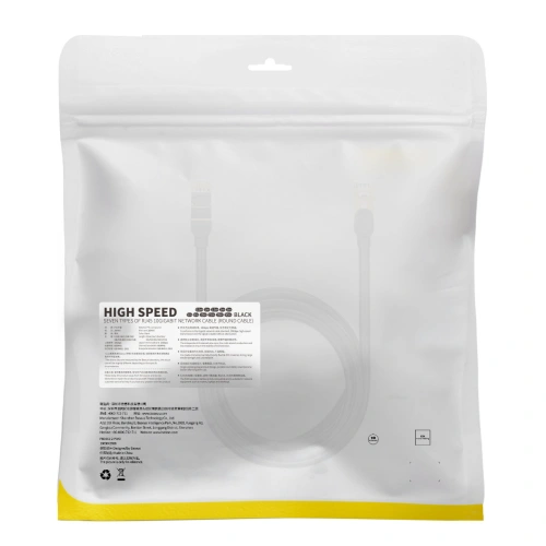 Kabel sieciowy Baseus Speed Seven RJ45 10Gbps 5m czarny