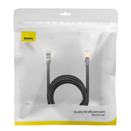 Kabel sieciowy Baseus Speed Seven RJ45 10Gbps 8m czarny