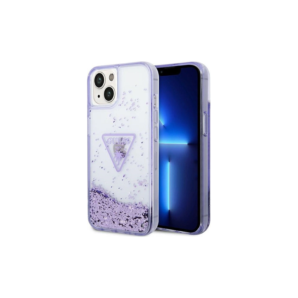 Wholesale Guess GUHCP14MLFCTPU Apple iPhone 14 Plus / 15 Plus purple hardcase Liquid Glitter Palm Collection - GUE2058 - {ean13} - Hurt