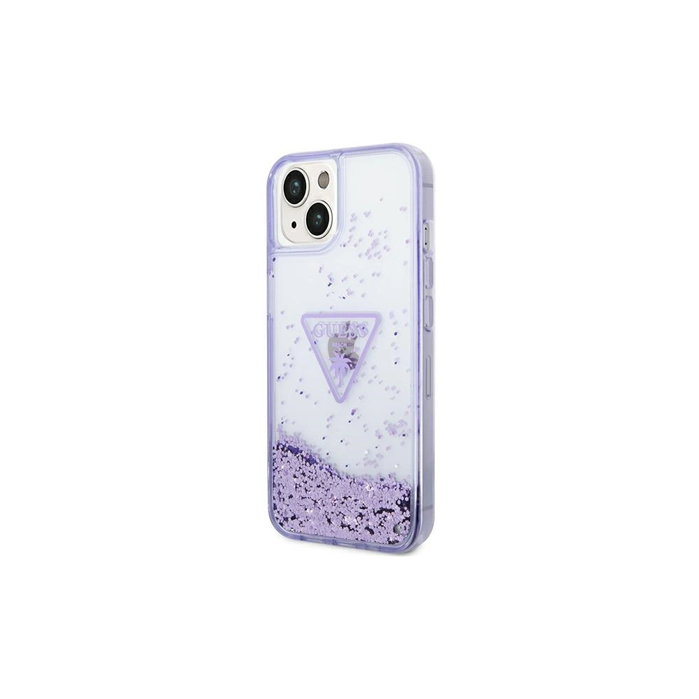 Wholesale Guess GUHCP14MLFCTPU Apple iPhone 14 Plus / 15 Plus purple hardcase Liquid Glitter Palm Collection - GUE2058 - {ean13} - Hurt