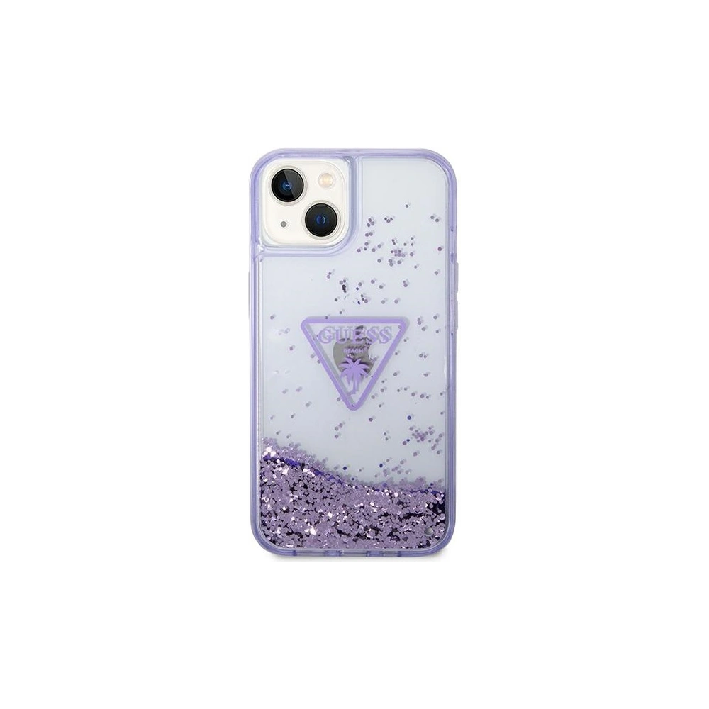 Wholesale Guess GUHCP14MLFCTPU Apple iPhone 14 Plus / 15 Plus purple hardcase Liquid Glitter Palm Collection - GUE2058 - {ean13} - Hurt