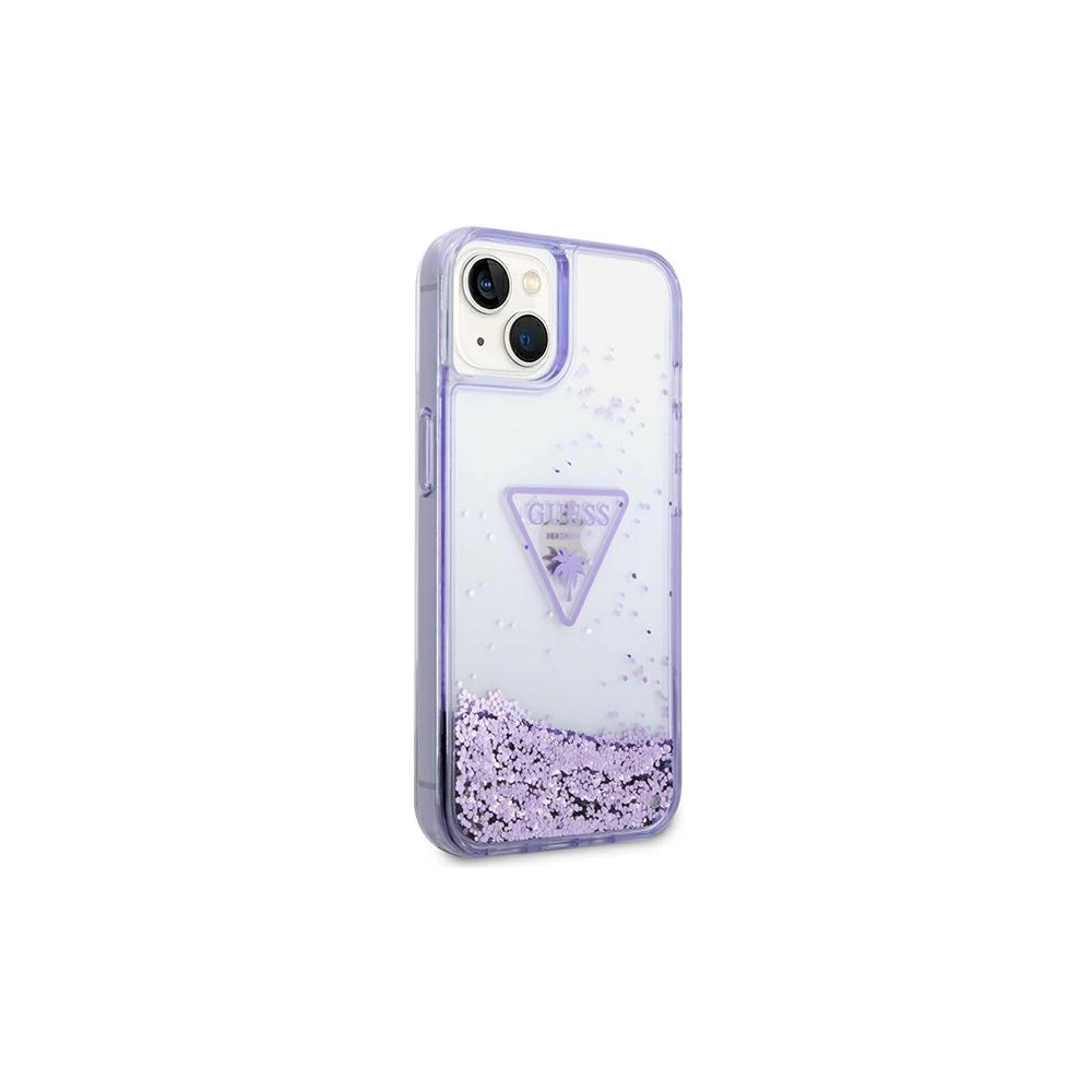 Wholesale Guess GUHCP14MLFCTPU Apple iPhone 14 Plus / 15 Plus purple hardcase Liquid Glitter Palm Collection - GUE2058 - {ean13} - Hurt